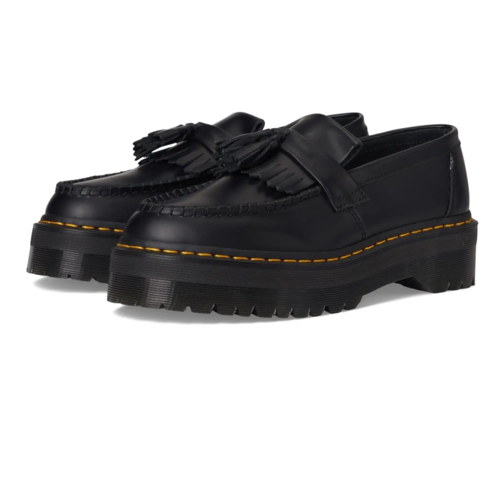 Dr. Martens Black Platform Loafers Flats Adrian Quad